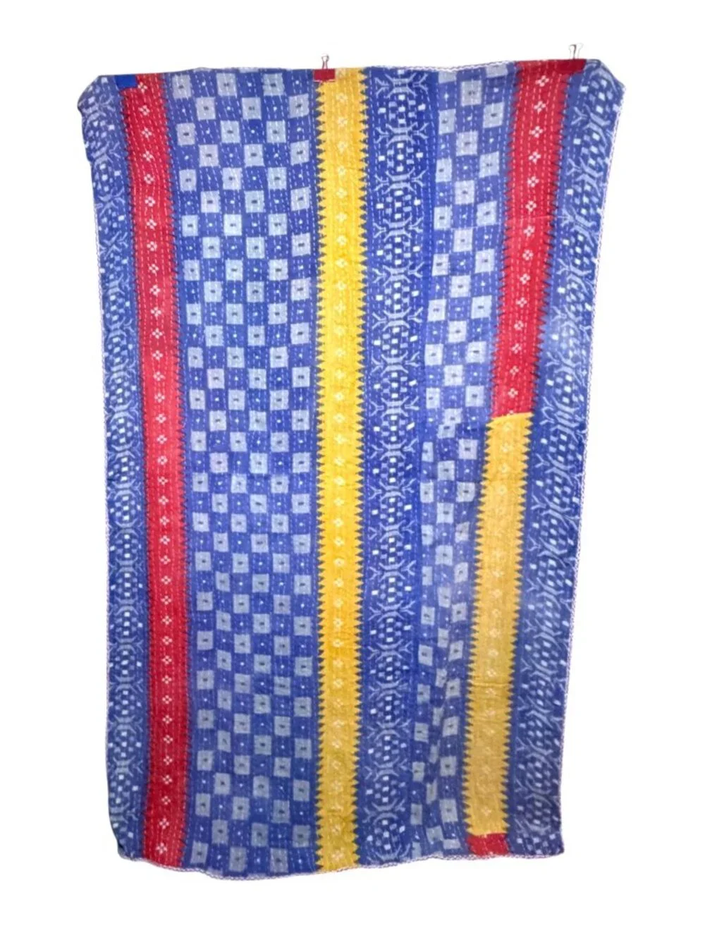 New Handmade Kantha Quilt Reversible Patchwork Recycled Upcycled Sari Fabric